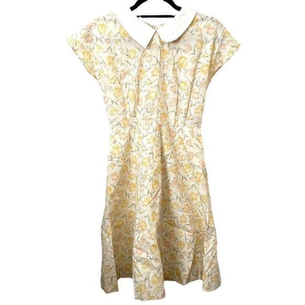 VINTAGE Floral Collared Mini Dress‎ Sz S
